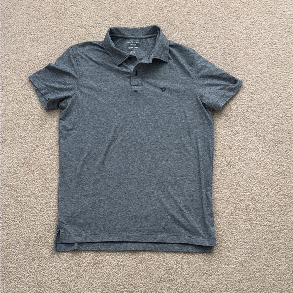 American Eagle Outfitters super Soft Grey Polo Shirt